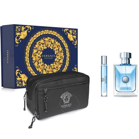 versace pour homme gift set with backpack|Versace Pour Homme travel set.